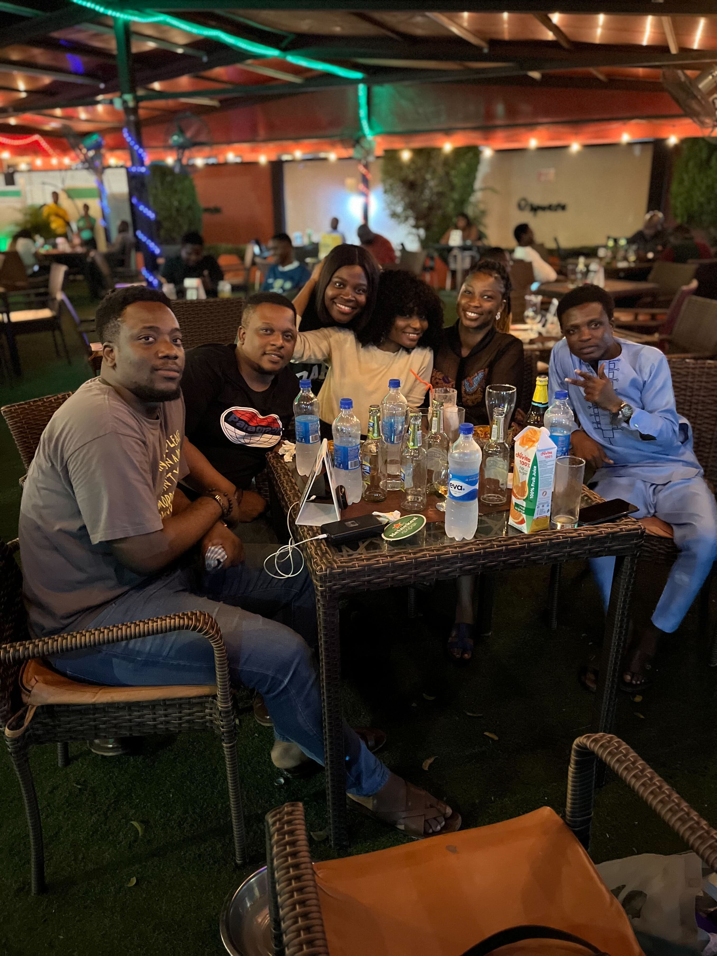 Me, Richard, Janet, anita, Temitope and Abigail, on Abigails sent forth party